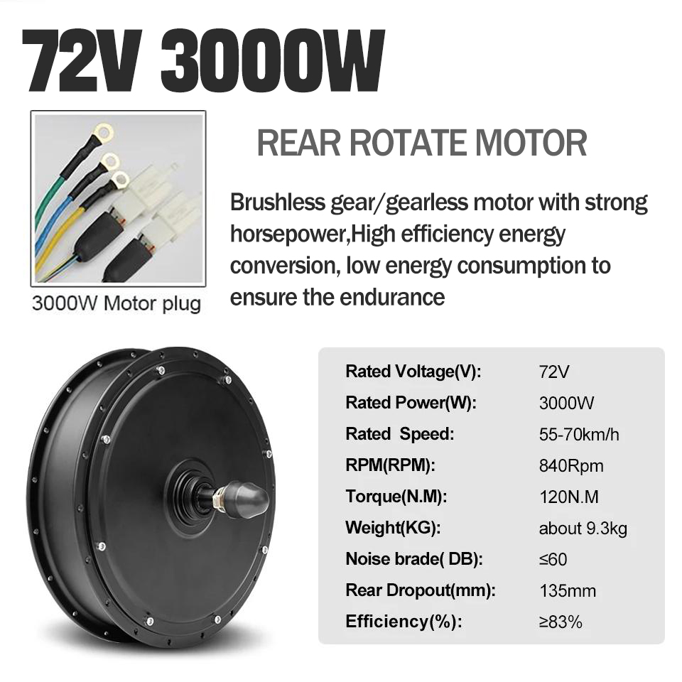 Ebike Conversion Kit 72V 3000W - Kit de Conversión para Bicicleta Eléctrica
