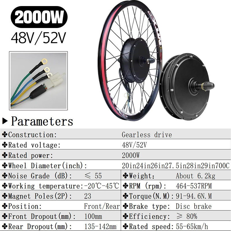 Motor de Bicicleta Eléctrica M - 72V 5000W Hub Motor Kit reseña y precio